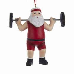 Item 106946 thumbnail Weightlifter Santa Ornament