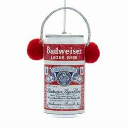 Item 106961 thumbnail Budweiser Can With Ear Muffs Ornament