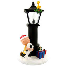 Item 134073 thumbnail Charlie Brown and Snoopy Flicker Lamppost Nightlight